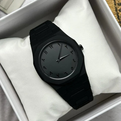 Arabic Aura Men & Women Stylish Slim Business Watch with Arabic Numeric Dial (With Box)